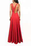 Vestido con encaje rojo
