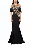 Vestido bordado color negro