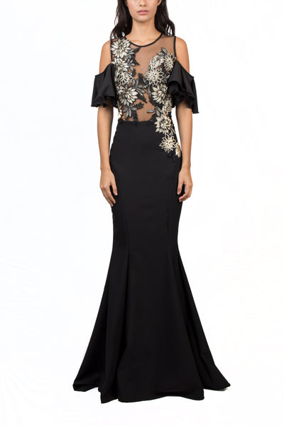 Vestido bordado color negro