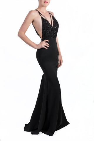 Vestido tirantes con detalle de pedrería