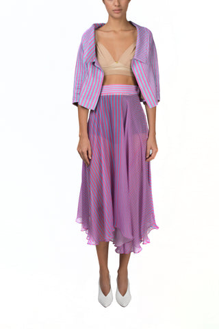 Falda circular midi rayas