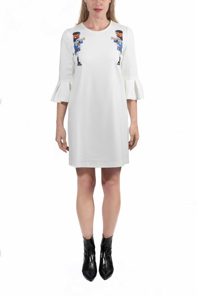Vestido corto blanco soldaditos