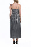 Vestido tobillero plata