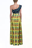 Maxi falda estampado piñas