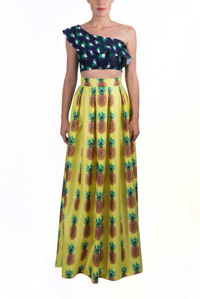 Maxi falda estampado piñas