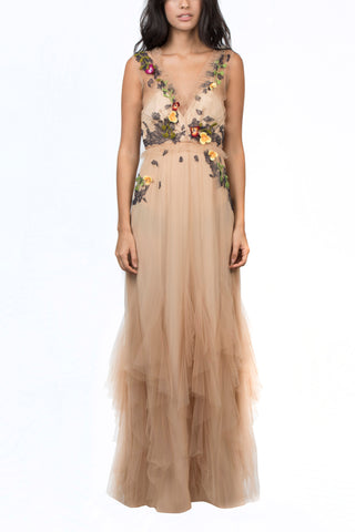 Vestido tul con flores