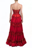 Vestido strapless bordado