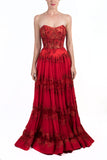Vestido strapless bordado