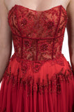 Vestido strapless bordado