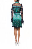 Vestido print con encaje azul