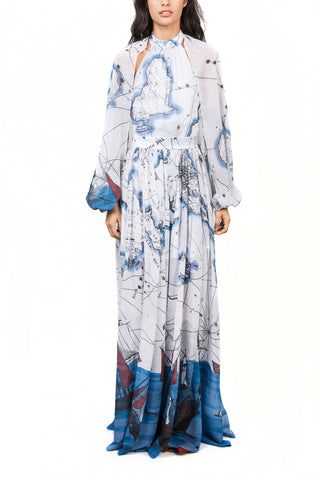 Vestido largo cuello halter Nassau